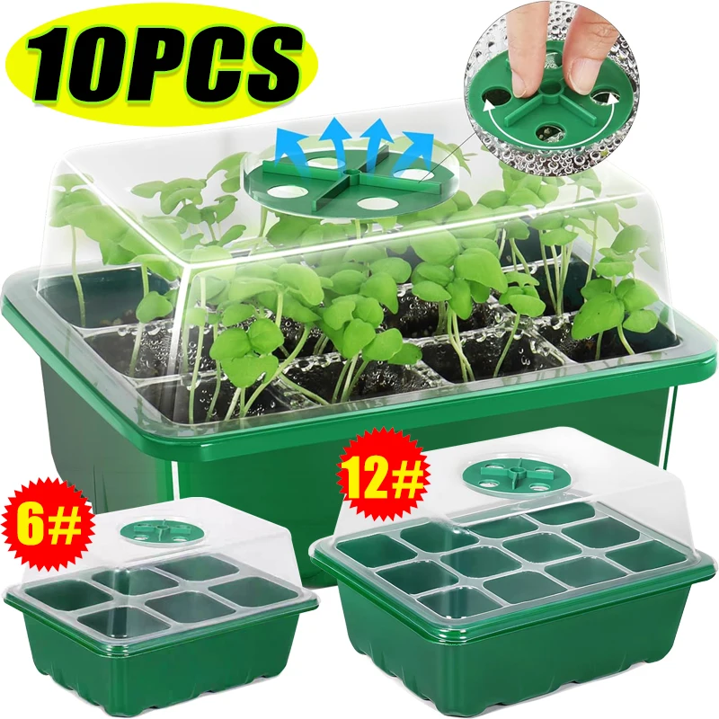 Dome Propagation Kit - 6/12 Grids Growing Starting Nursery Trays